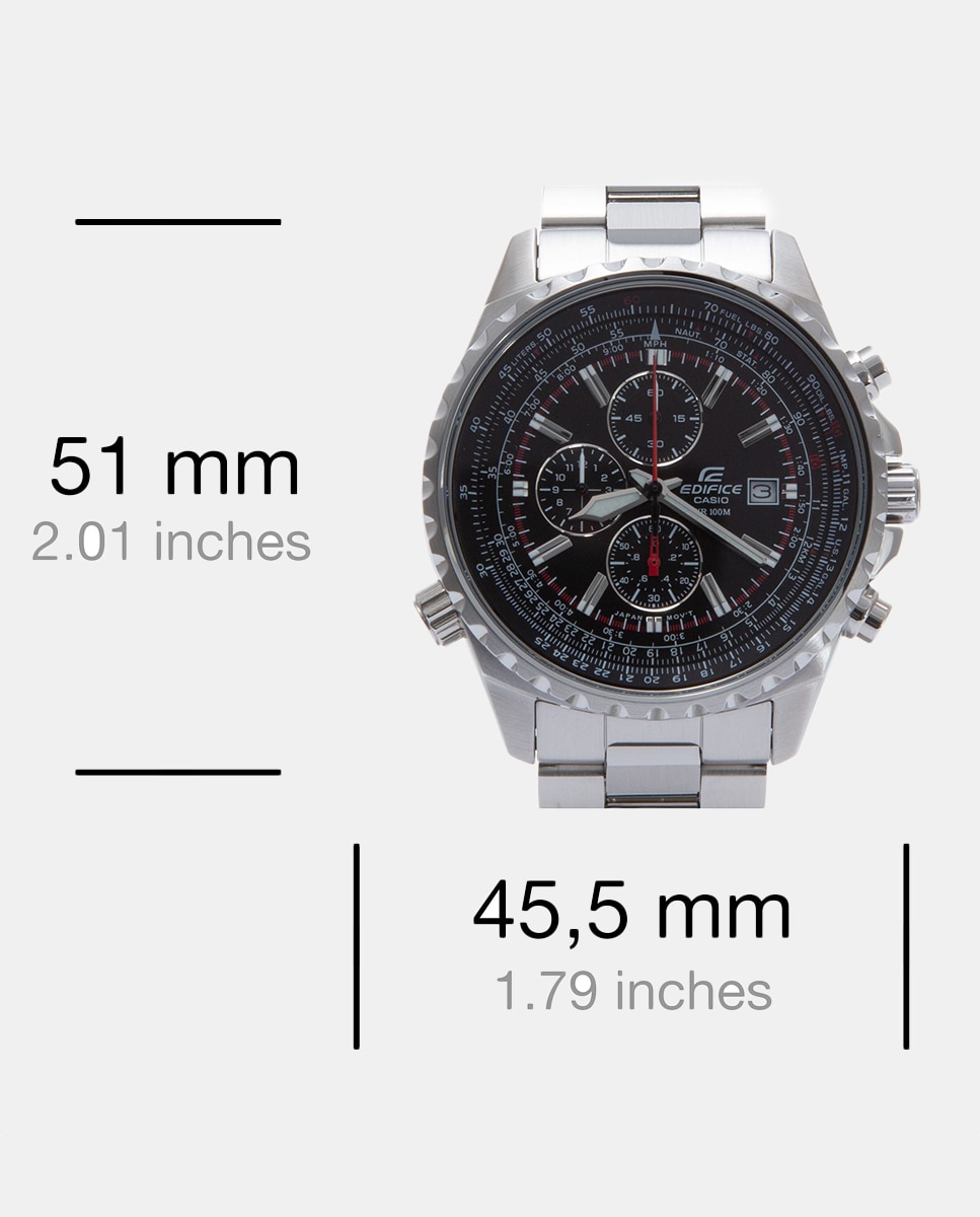 Relógio Edifice EF-527D-1AVEF de Aço Prata-5