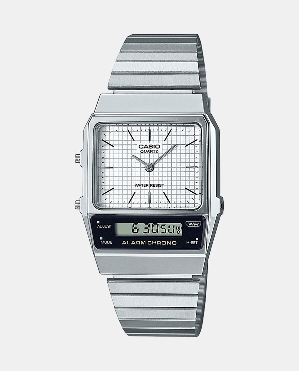 Relógio Vintage New Combi AQ-800E-7AEF de Aço Prata-1