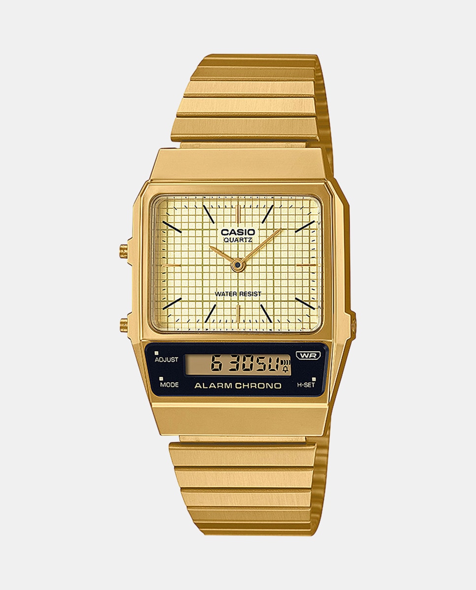 Relógio Vintage New Combi AQ-800EG-9AEF de Aço - Dourado Ouro-1