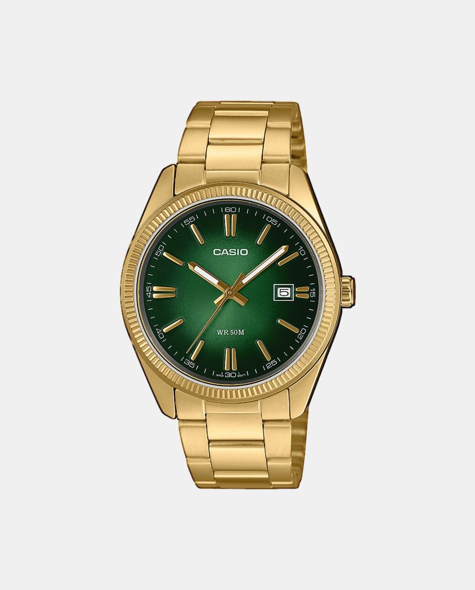Reloj Timeless MTP-1302PGC-3AVEF de acero dorado - Casio - Verde Verde-1