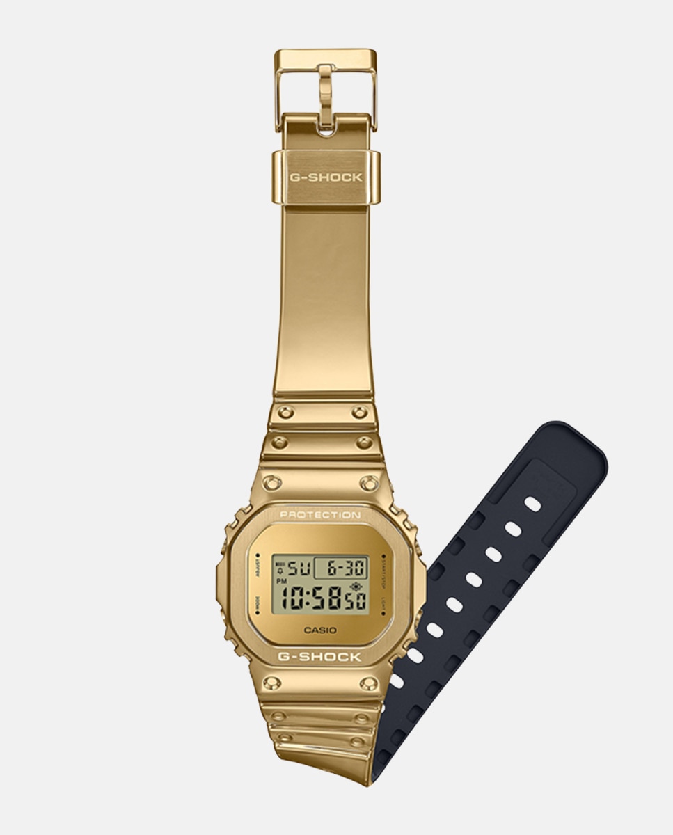 Relógio Fine Metallic Series GM-5600YMG-9ER Digital de Silicone Ouro-3