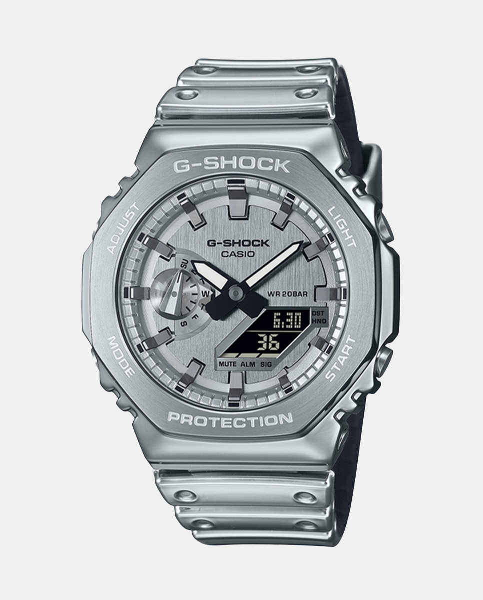 Reloj de hombre Fine Metallic Series GM-2100YM-8AER de silicona plateada - Casio - Plata Plata-1