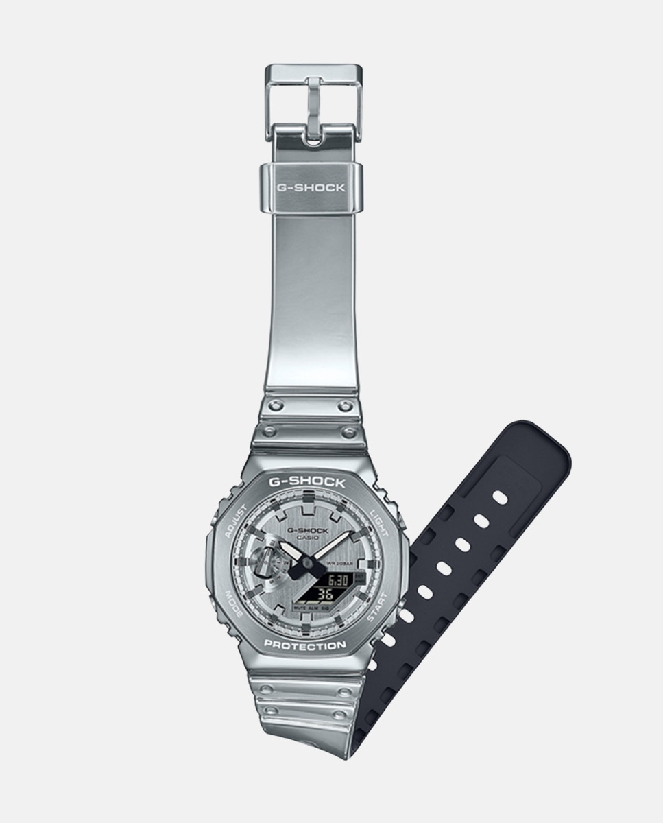 Reloj de hombre Fine Metallic Series GM-2100YM-8AER de silicona plateada - Casio - Plata Plata-3