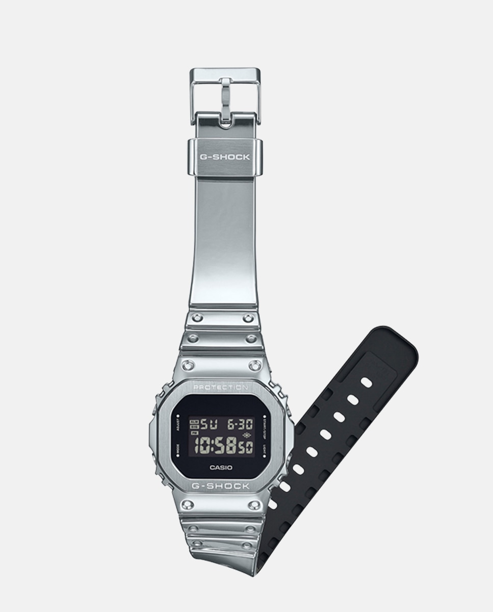 Relógio Fine Metallic Series GM-5600YM-8ER Digital de Silicone Prata-3