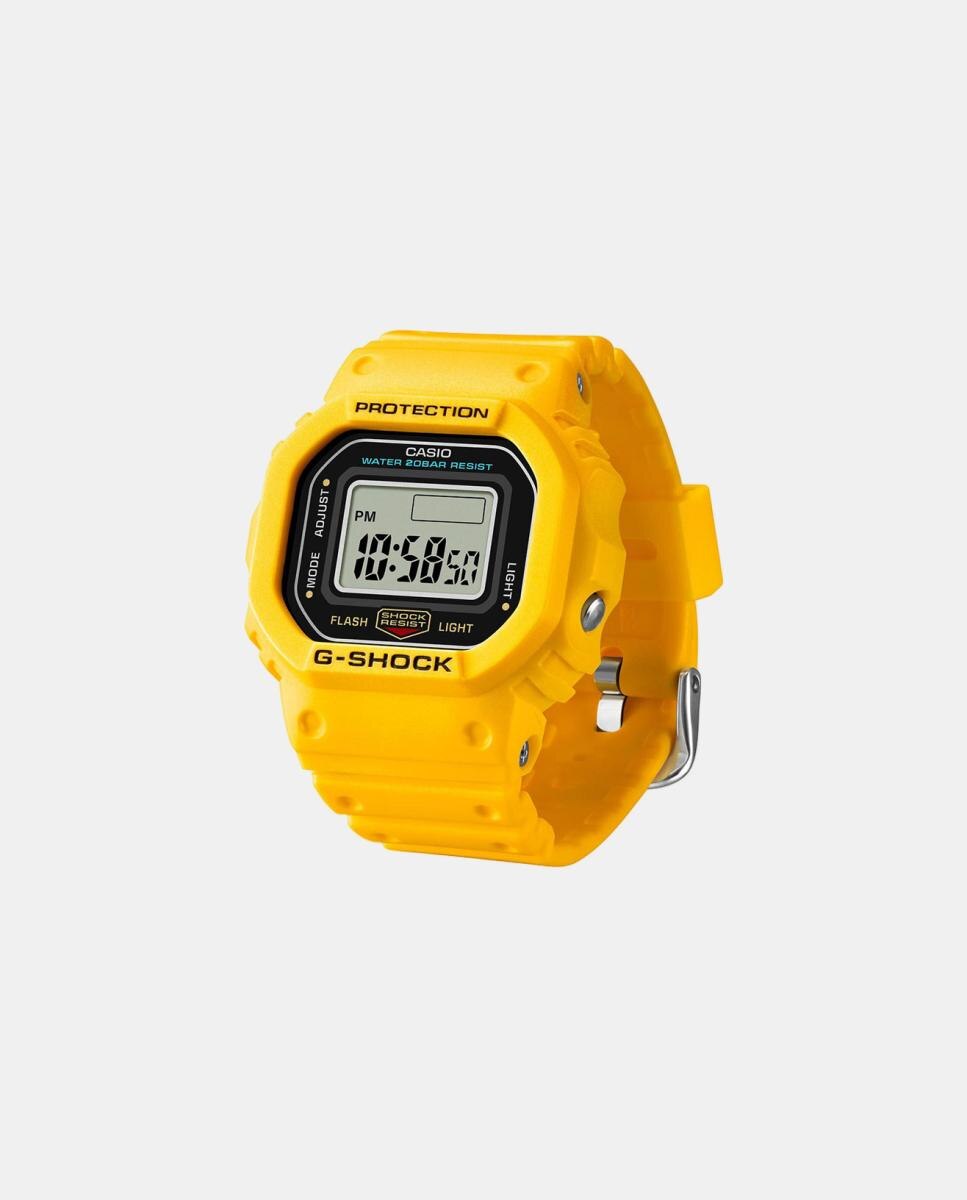 ◆レア品薄　CASIO G-SHOCK nano DWN-5600-1JR ◆ Reloj G-Shock Nano DWN-5600-1ER de resina amarillo Gris claro