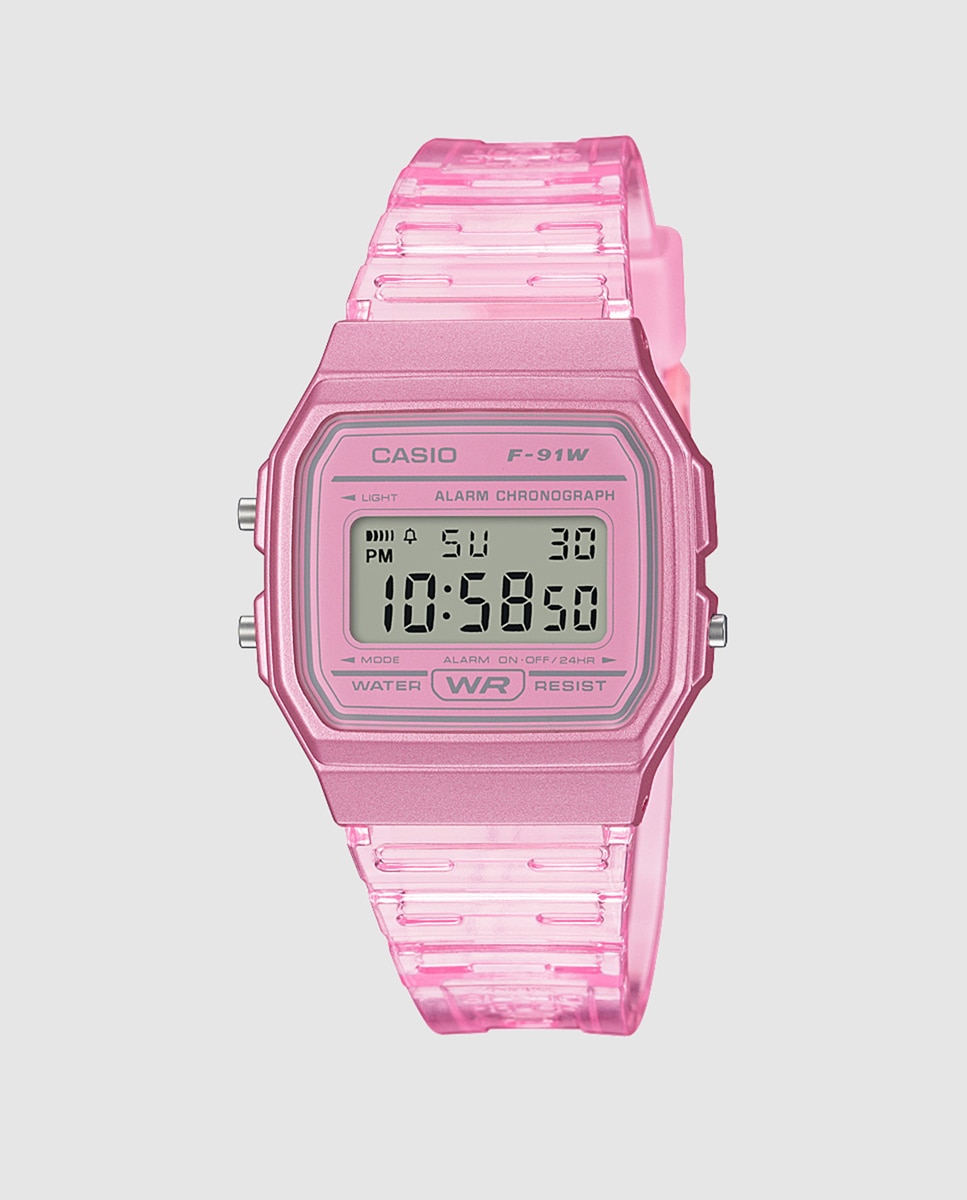 Imagen 0 de Reloj de mujer Casio Collection F-91WS-4EF de resina rosa Rosa