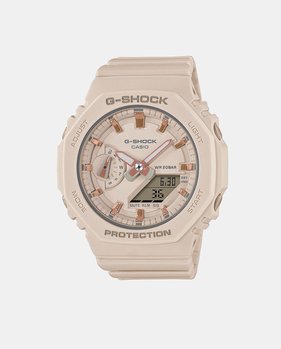 Casio - Reloj de mujer G-Shock 2100 Series GMA-S2100-4AER de resina beige.