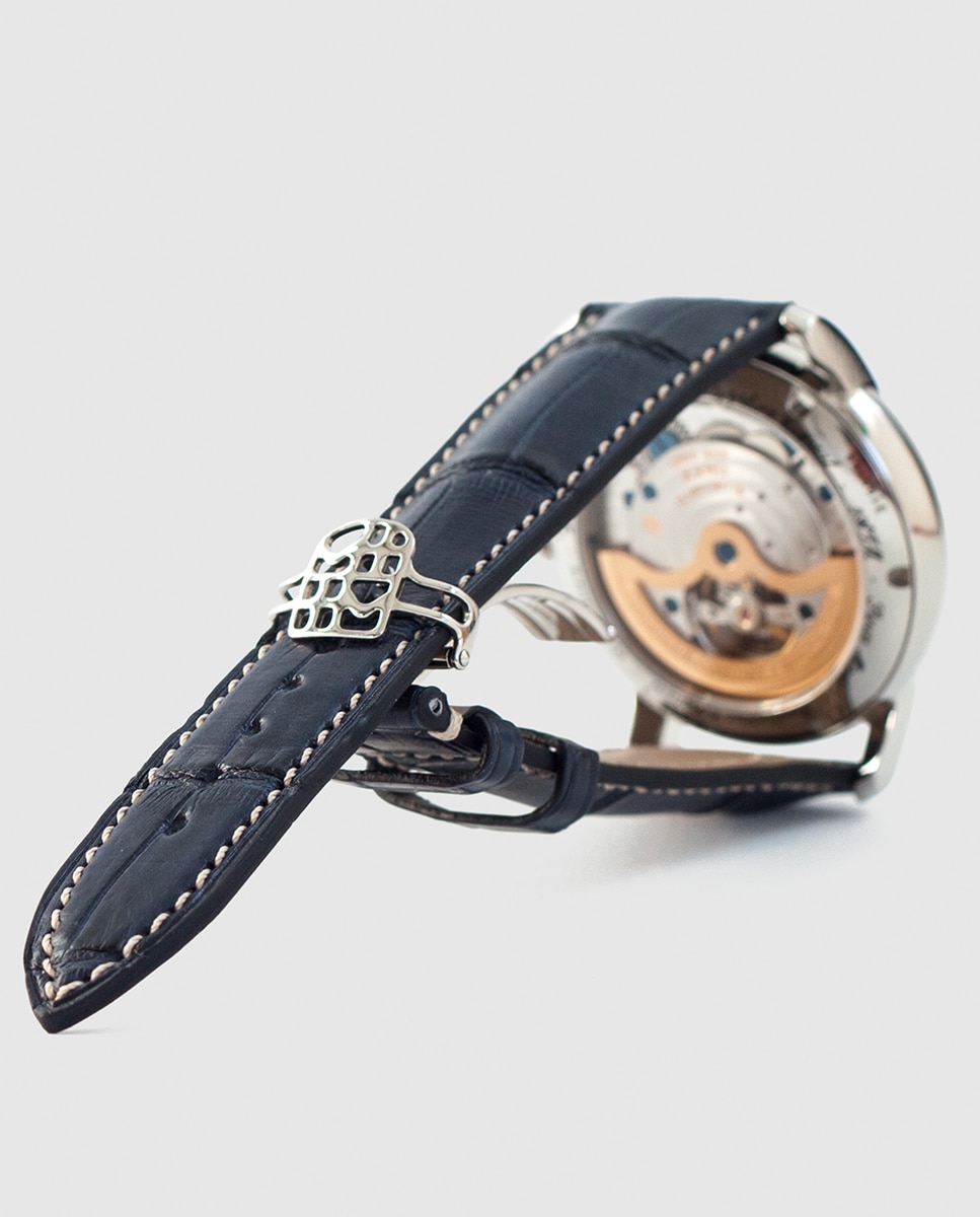 Relógio Frederique Constant World Timer Automático em Pele Azul-3