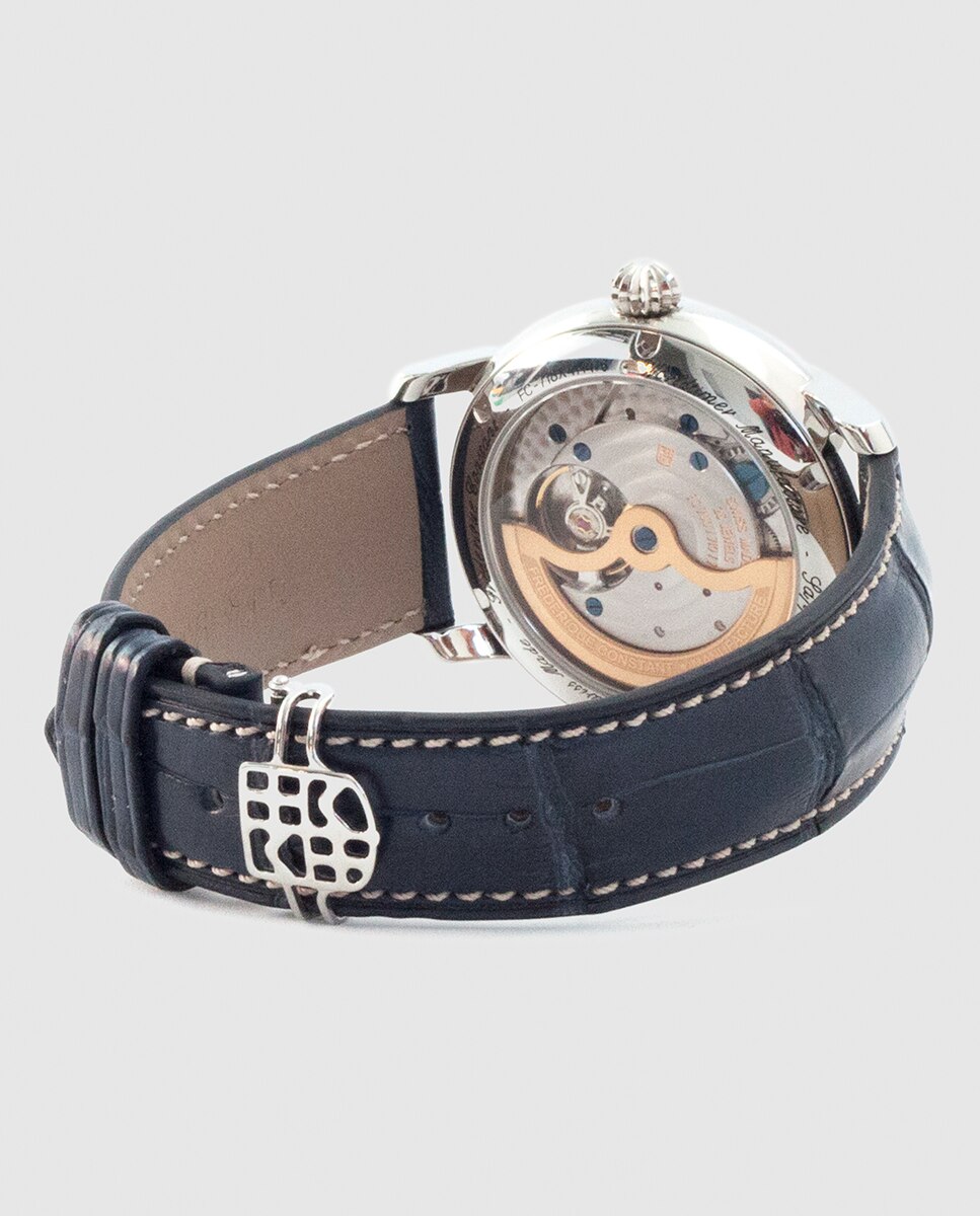 Relógio Frederique Constant World Timer Automático em Pele Azul-4