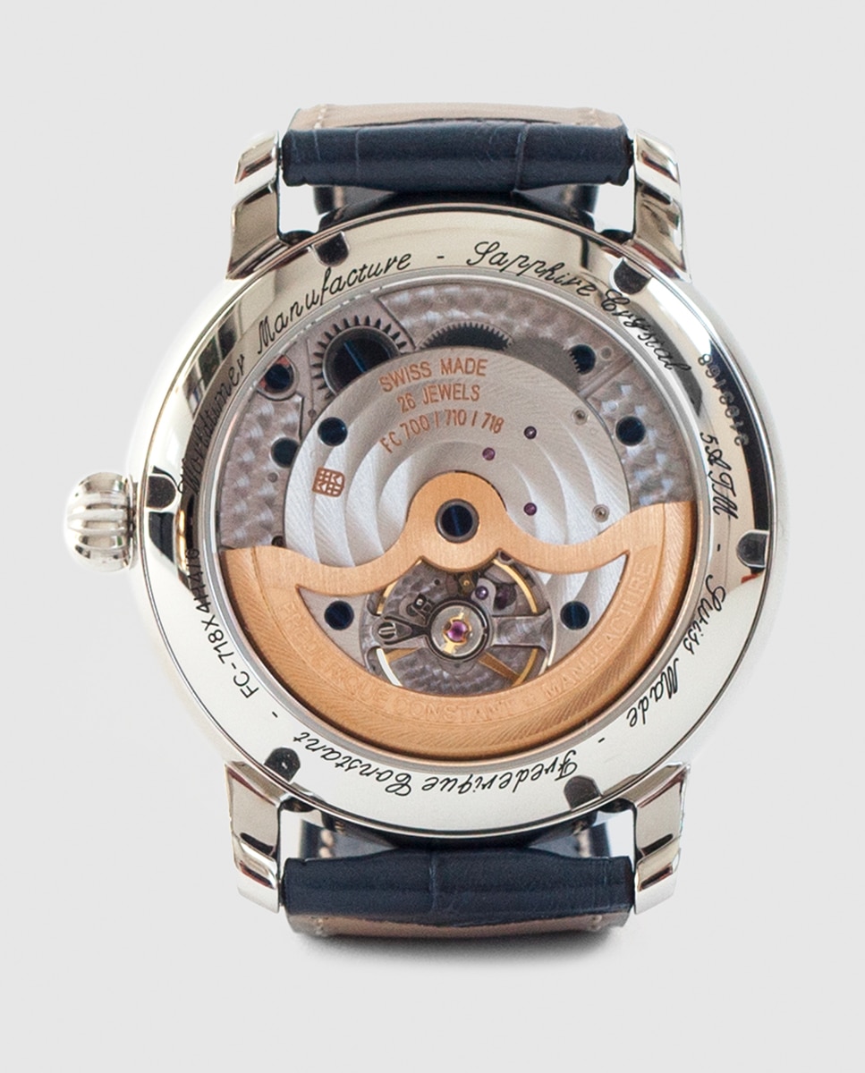 Relógio Frederique Constant World Timer Automático em Pele Azul-5