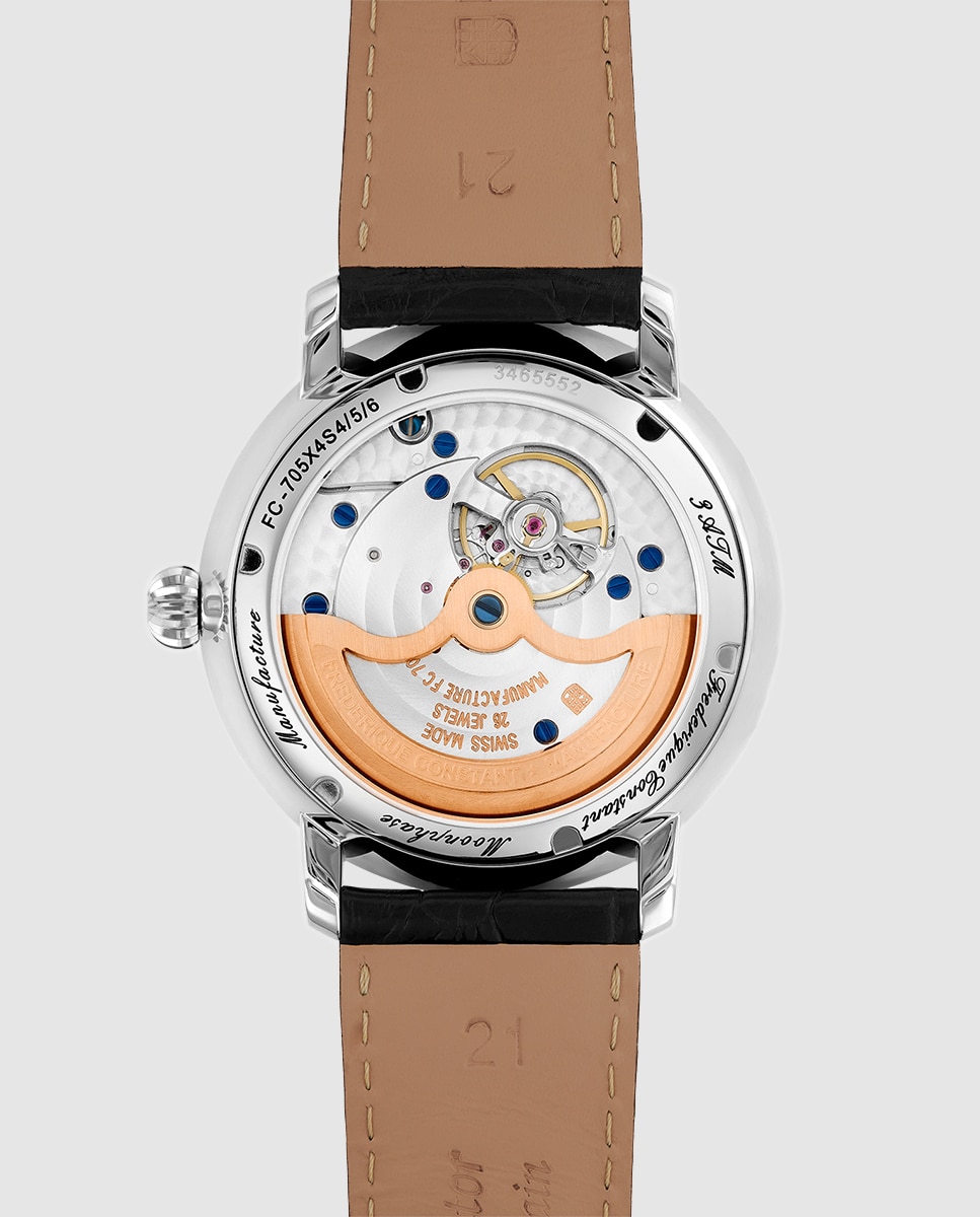 Relógio Slimline Manufacture Frederique Constant FC-705NR4S6 em Pele - Azul Azul-2