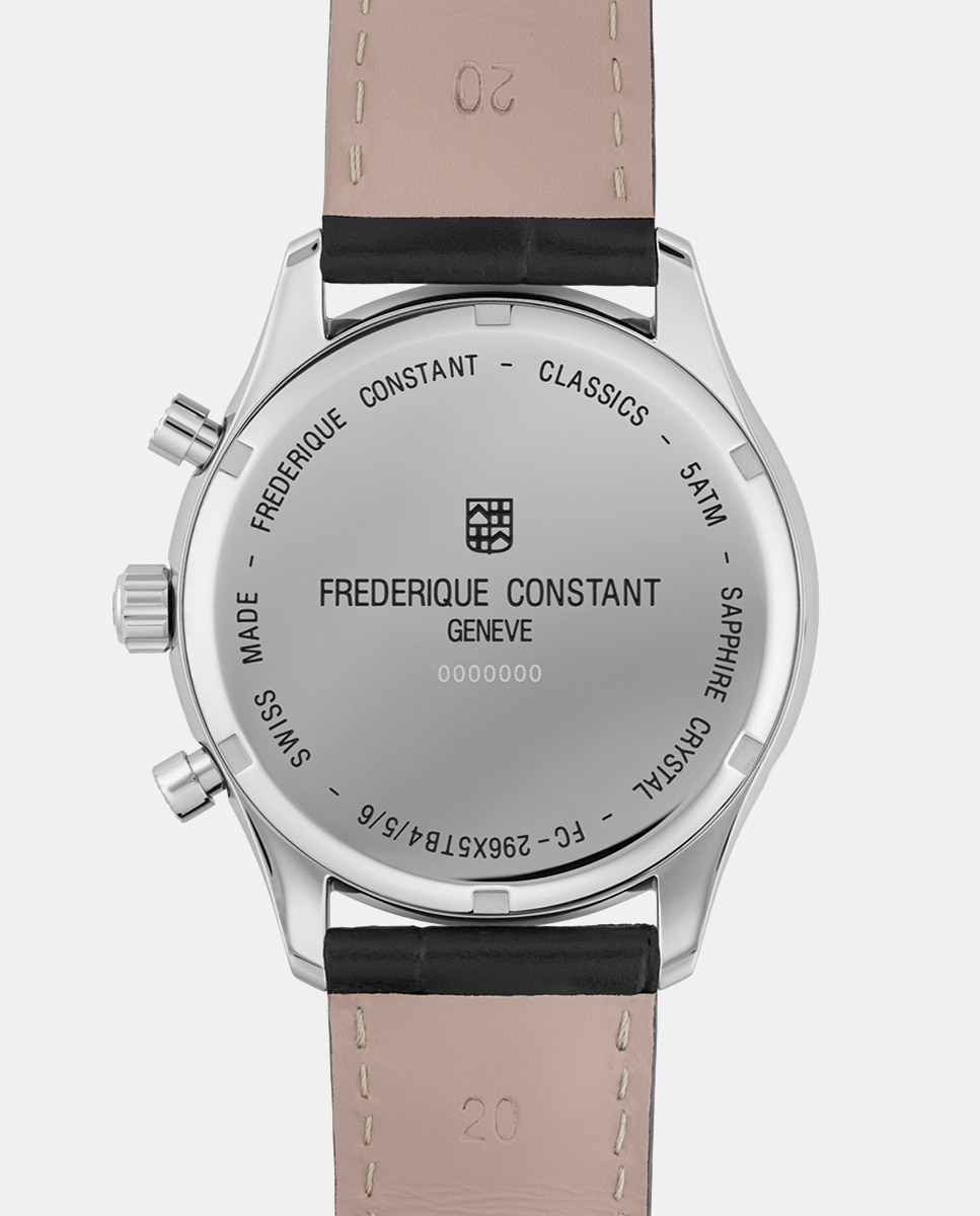 Relógio Classics Quartz FC-296SW5B6 Chrono em Pele - Preto Preto-2