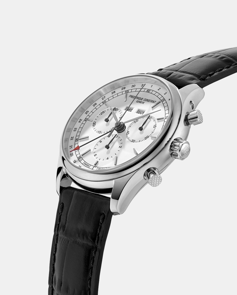 Relógio Classics Quartz FC-296SW5B6 Chrono em Pele - Preto Preto-3