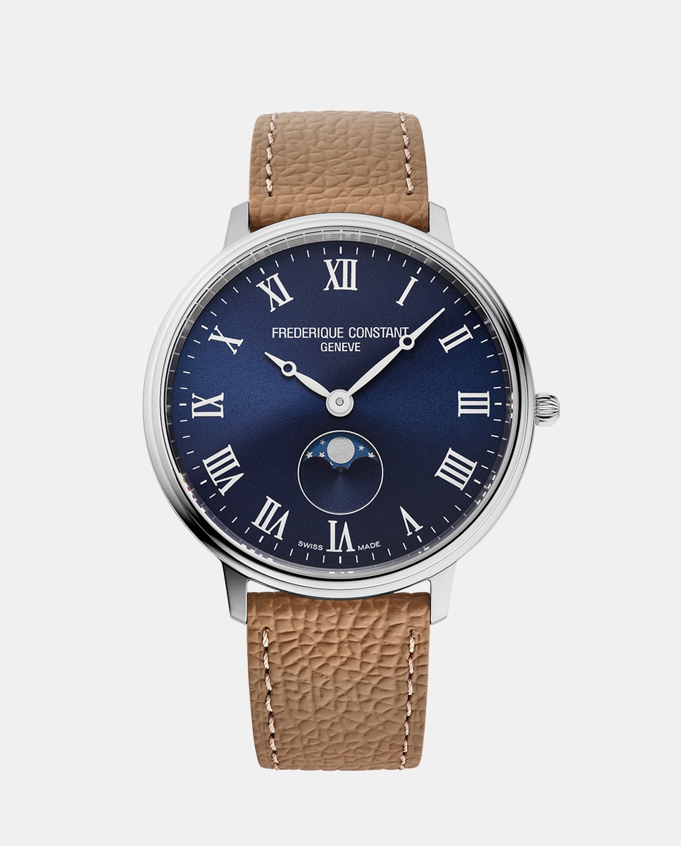 Relógio Unissexo Classics Moonphase FC-206RN3S6 em Pele - Castanho Castanho-1