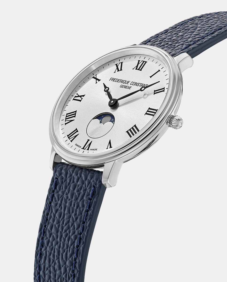 Relógio Unissexo Classics Moonphase FC-206RS3S6 em Pele - Azul Azul-2