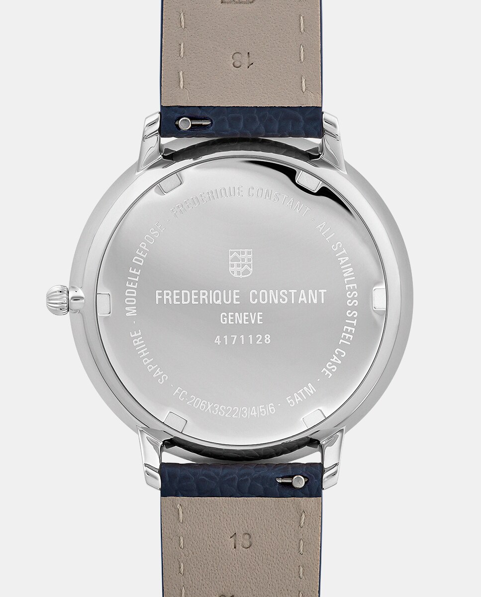 Relógio Unissexo Classics Moonphase FC-206RS3S6 em Pele - Azul Azul-3