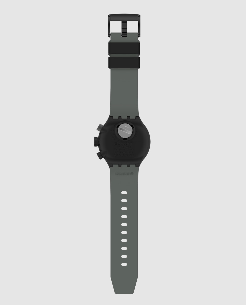 Relógio Big Bold Chrono SB02B400 de silicone preto Preto-3