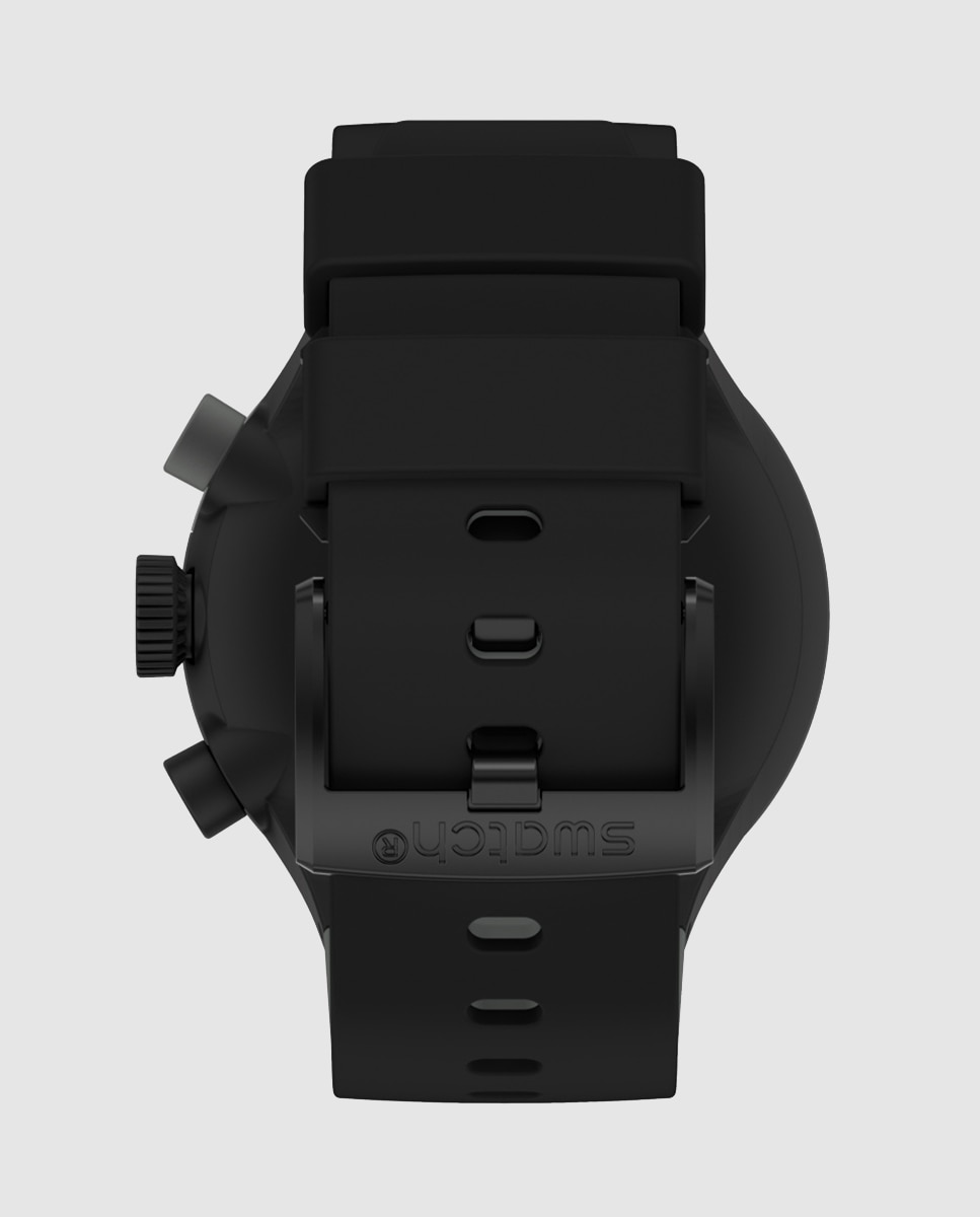 Relógio Big Bold Chrono SB02B400 de silicone preto Preto-5
