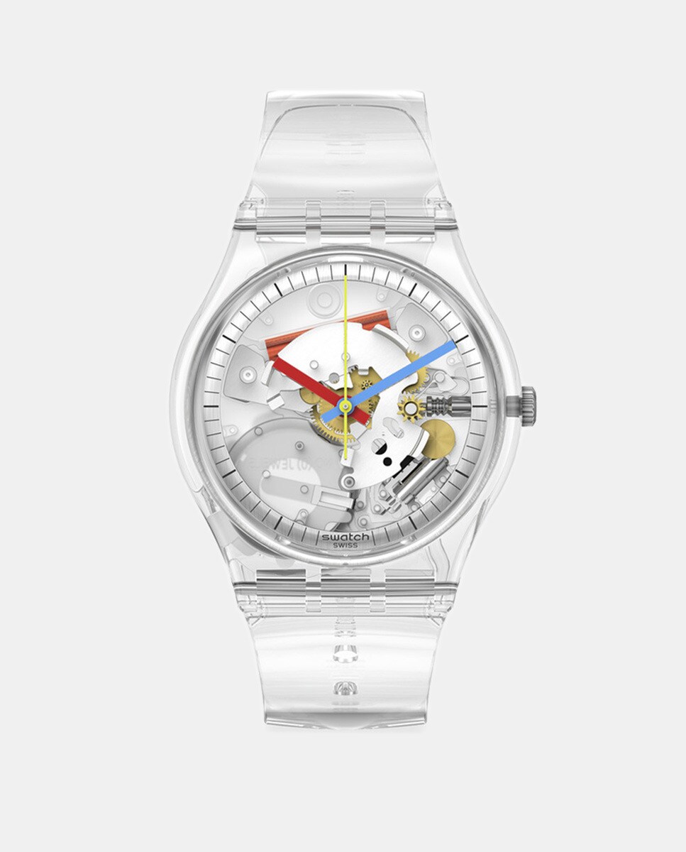 Relógio Clearly Gent SO28K100 de plástico transparente Branco-1