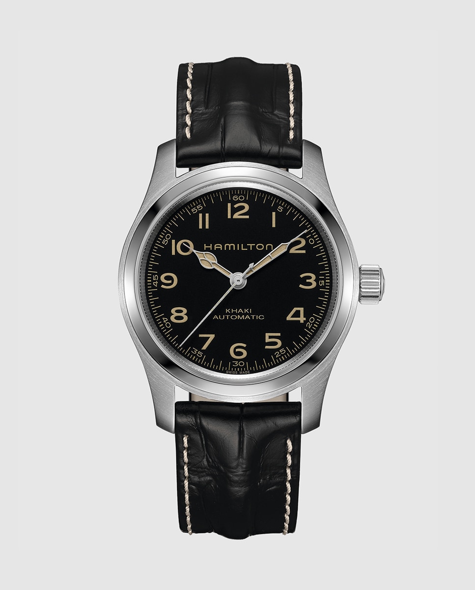 Imagem 0 de Relógio Khaki Field H70605731 em Pele - Preto