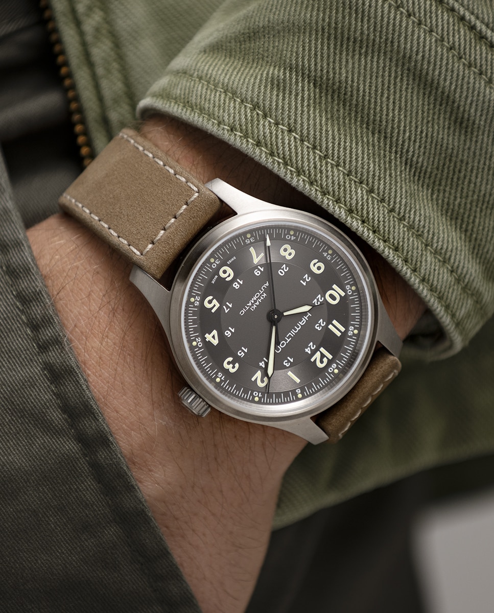 Relógio Khaki Field H70545550 em Pele - Castanho Castanho-claro-2