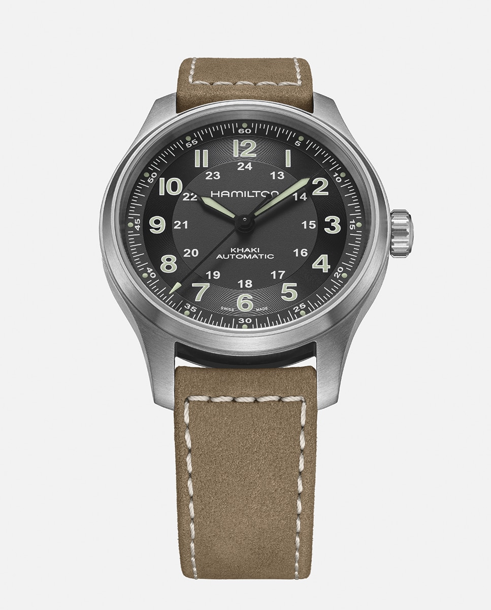 Relógio Khaki Field H70545550 em Pele - Castanho Castanho-claro-6
