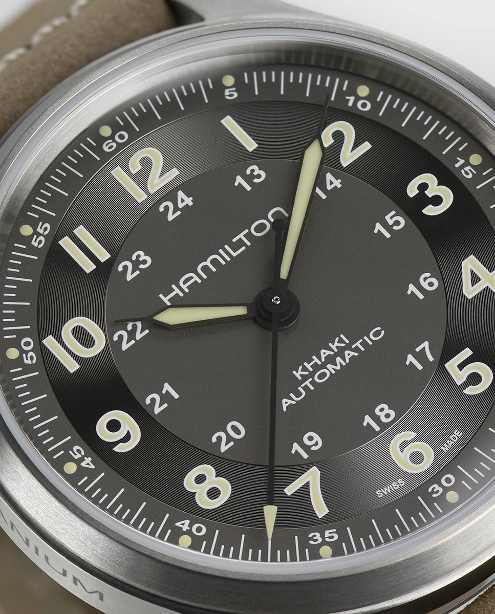 Relógio Khaki Field H70545550 em Pele - Castanho Castanho-claro-7