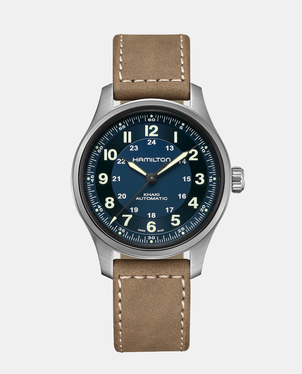 Relógio Khaki Field H70545540 em Pele - Bege Bege-1