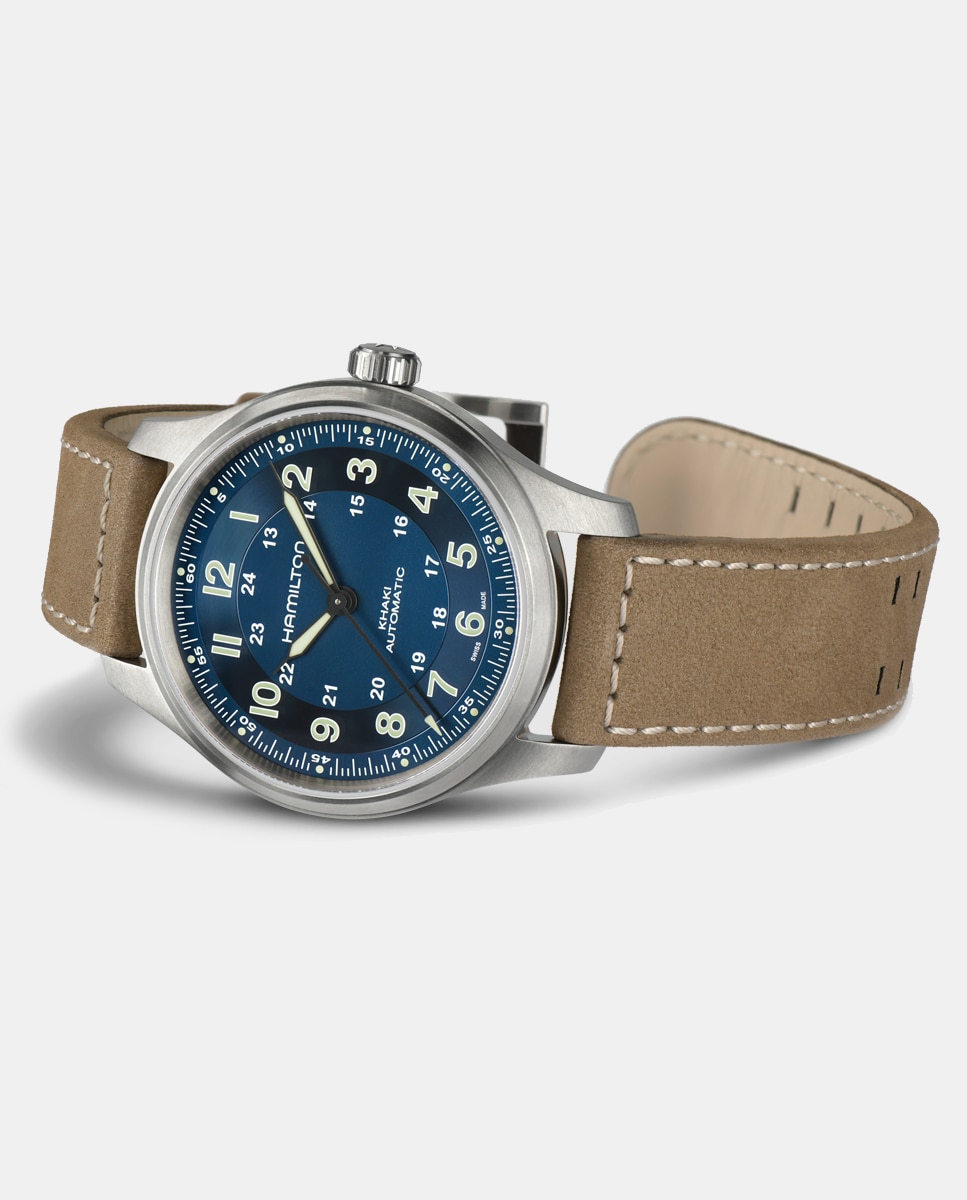 Relógio Khaki Field H70545540 em Pele - Bege Bege-2