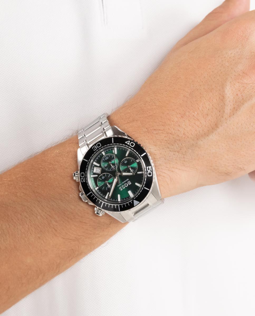 Reloj de hombre Sealiner 1514321 cronógrafo de acero Verde Boss