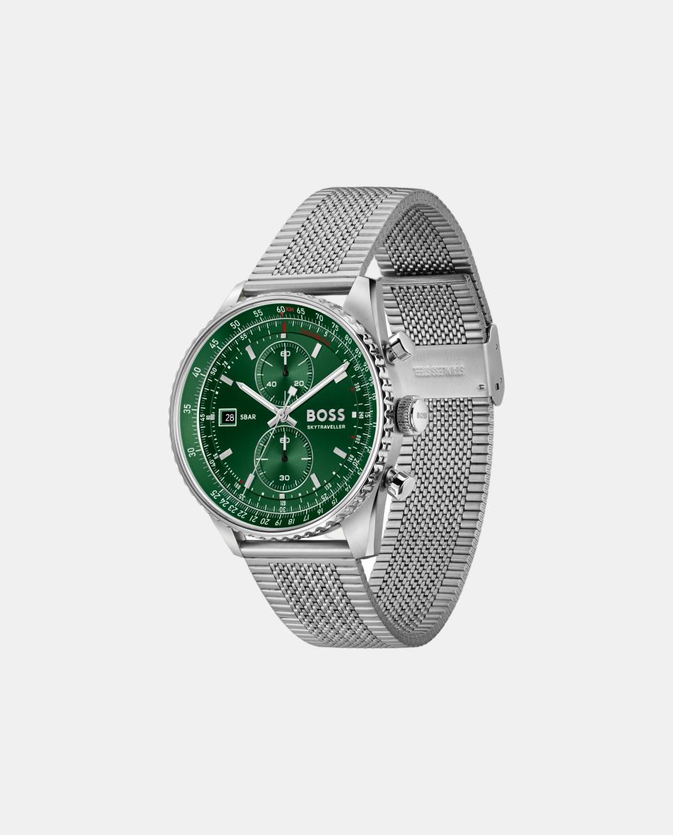 Relógio Skytraveller 1514347 cronógrafo com bracelete em aço Verde Verde-2