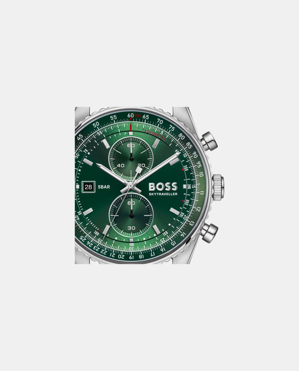 Relógio Skytraveller 1514347 cronógrafo com bracelete em aço Verde Verde-3
