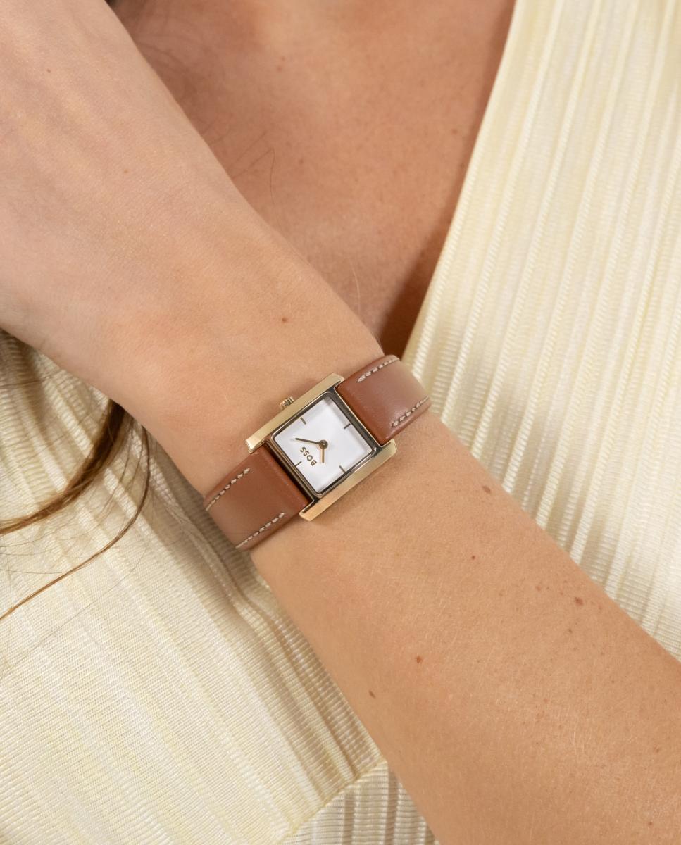 Reloj de mujer Lucy Scala 1502846 de piel marrón - Boss - Blanco Blanco-5