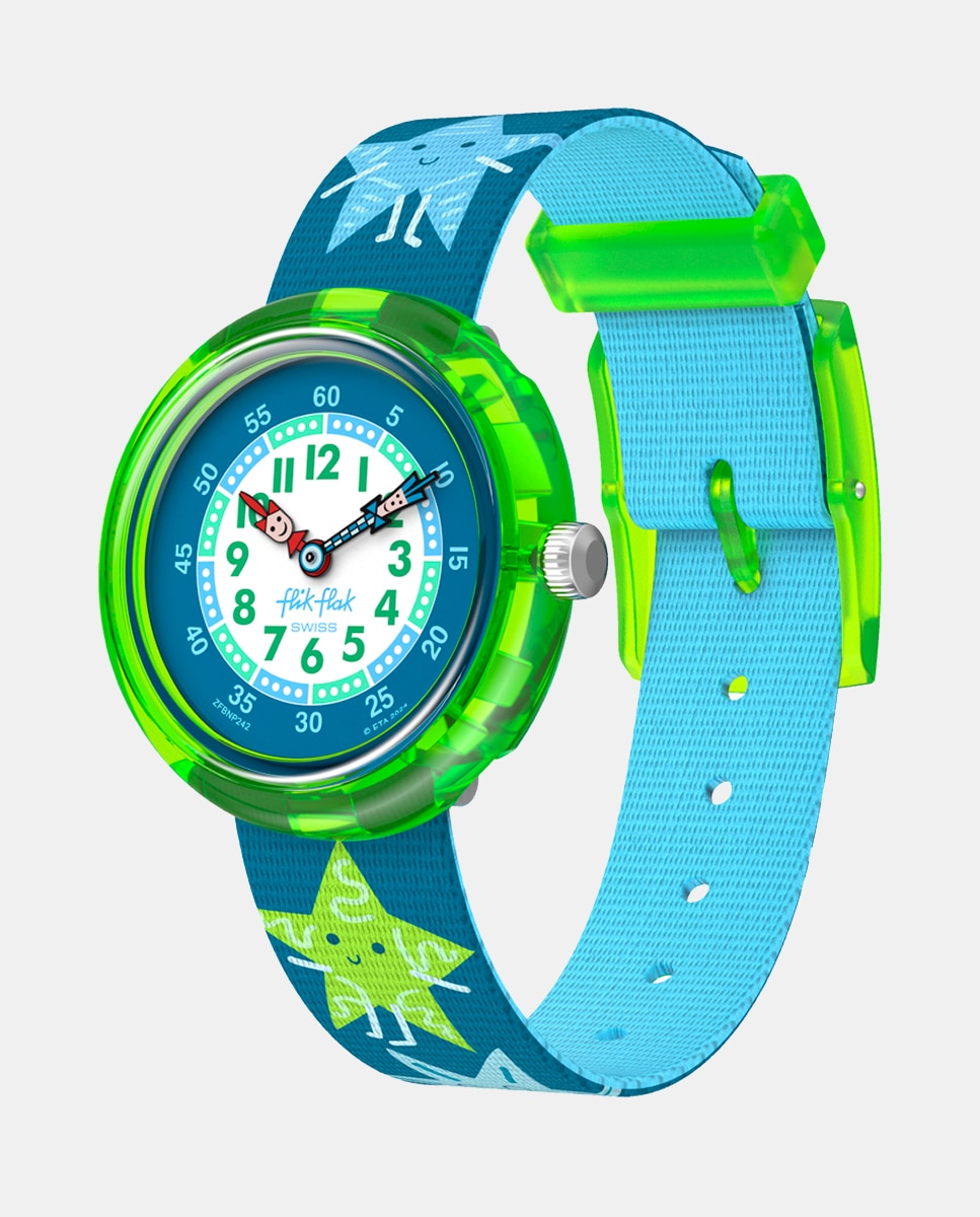 Reloj unisex Starry Glow FBNP242 Bio PET - Flik Flak - Verde Verde-1