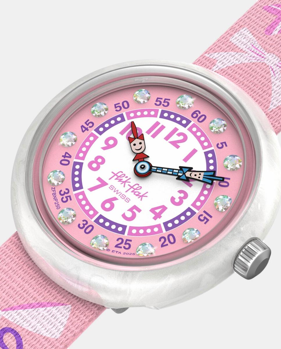 Imagen 3 de Reloj de niña FBNP250 Pick A Bow Pickd textil - Flik Flak - Rosa Rosa