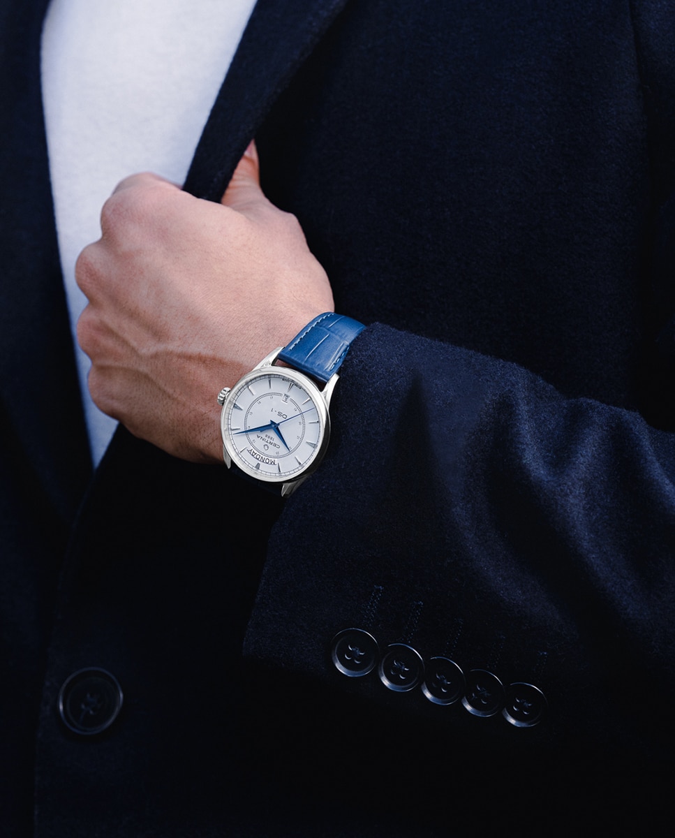 Reloj de hombre DS 1 C0294301601100 automático de piel azul Plateado Certina Plateado-6