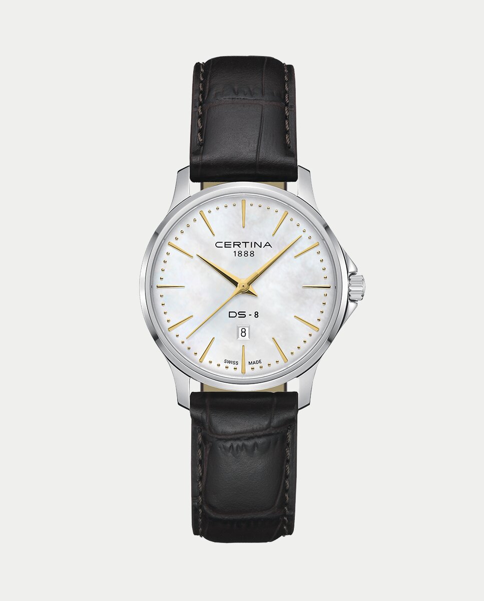 Reloj de mujer DS-8 C0450101611100 de piel marrón Plateado Certina Plateado-1