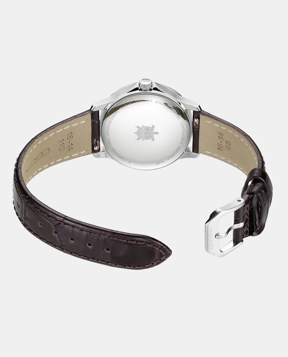Reloj de mujer DS-8 C0450101611100 de piel marrón Plateado Certina Plateado-3