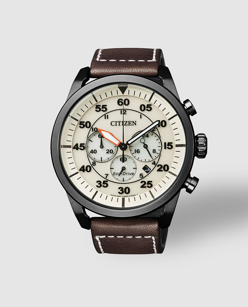 Imagen 1 de Reloj de hombre Citizen AviatorCA4215-04W Eco-Drive de piel Marrón
