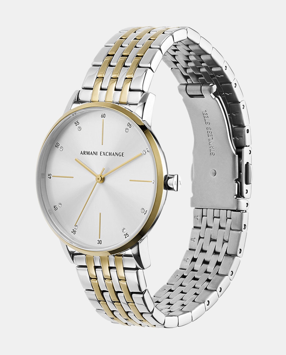 Conjunto de Relógio e Pulseira AX7156SET de Aço Prateado-4
