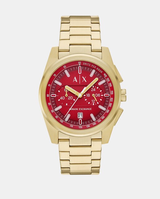 Reloj de hombre AX2863 cronógrafo de acero dorado