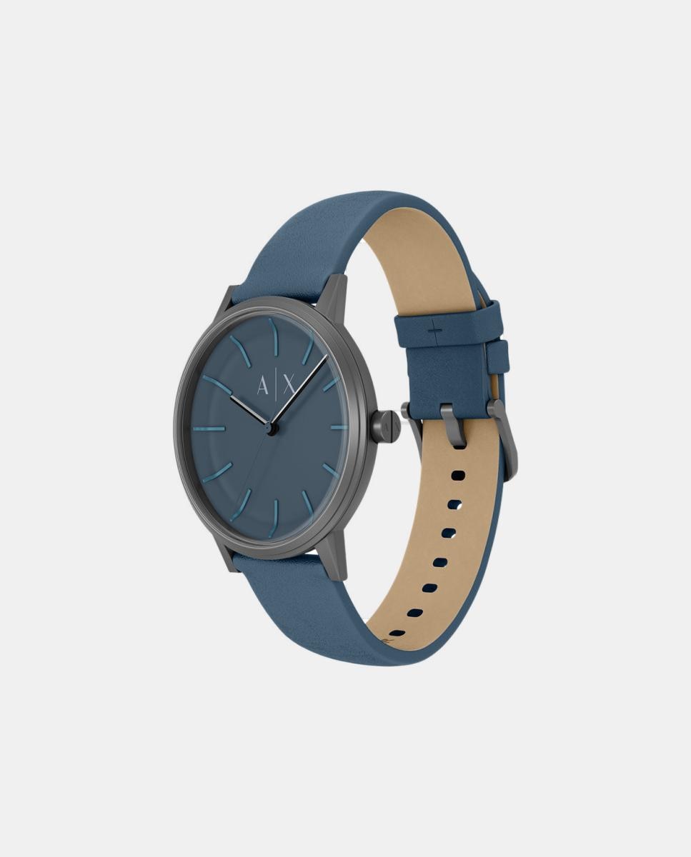 Relógio AX2767 em pele azul Azul-6