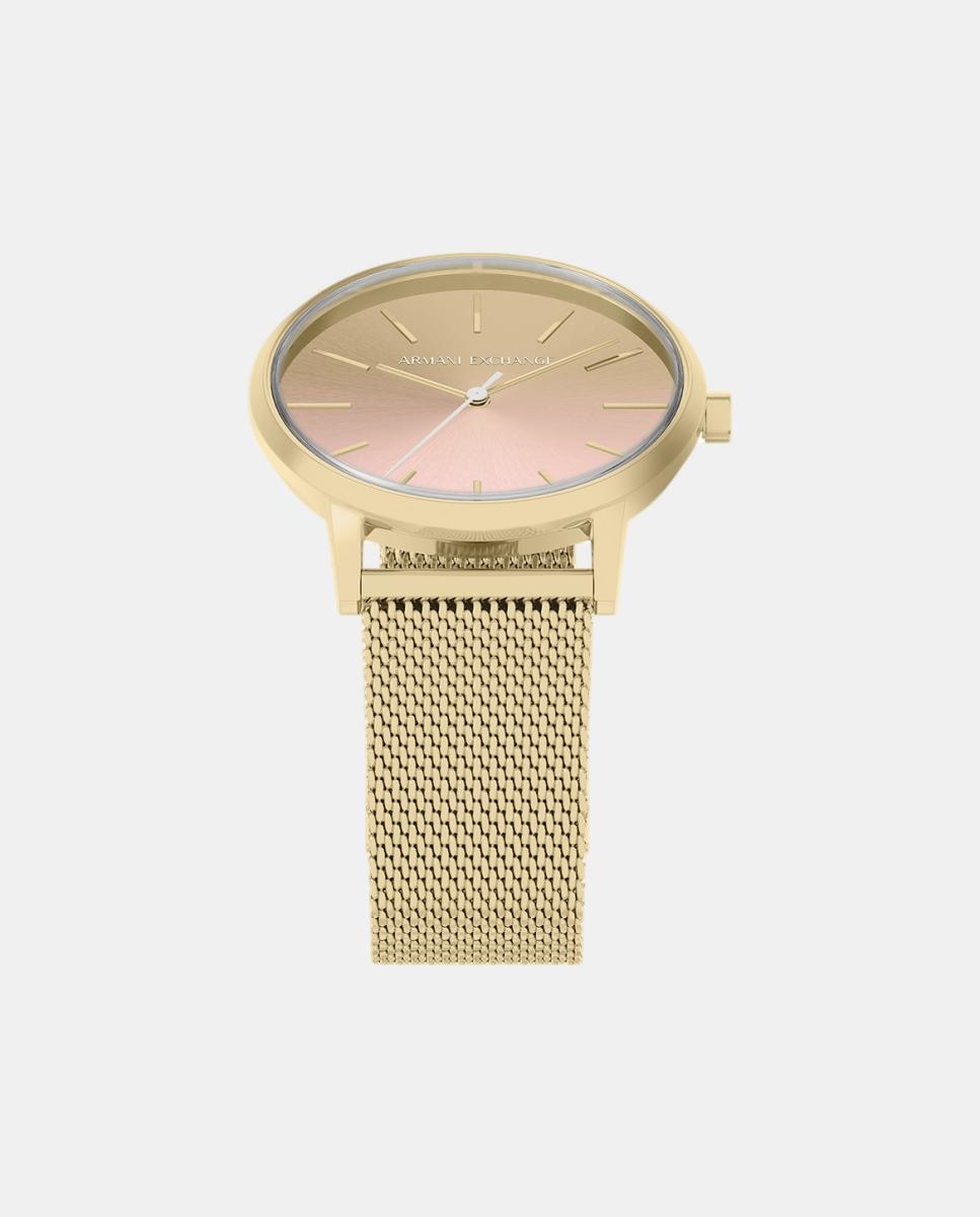 Relógio em aço dourado AX5619 Rosa-4