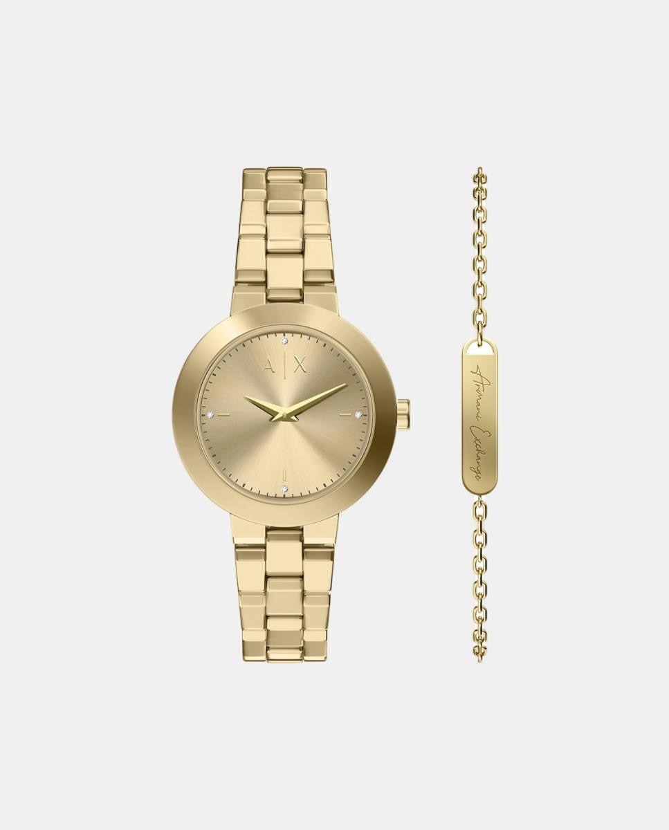 Imagem 0 de Relógio em aço dourado AX7177SET