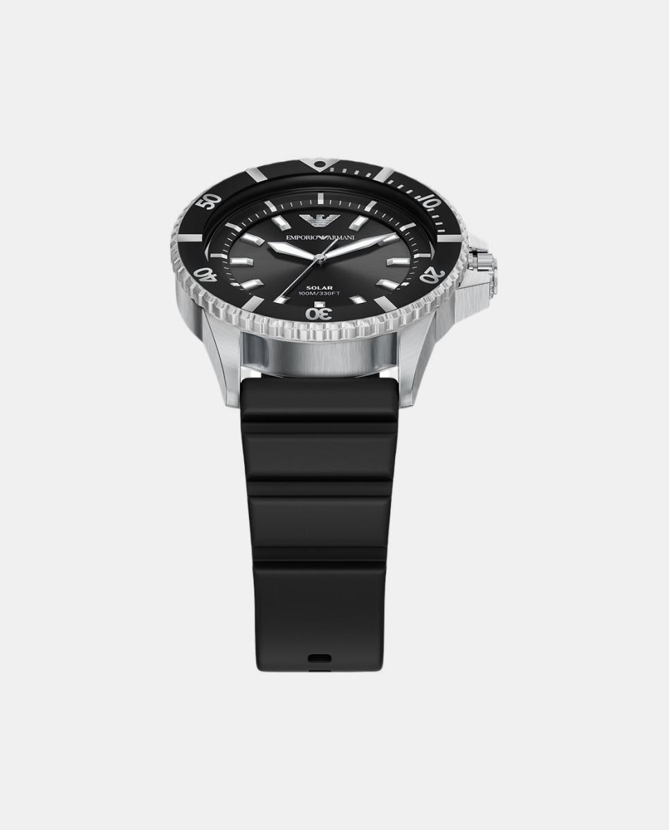 Relógio World Explorer AR11788 silicone preto Preto-4