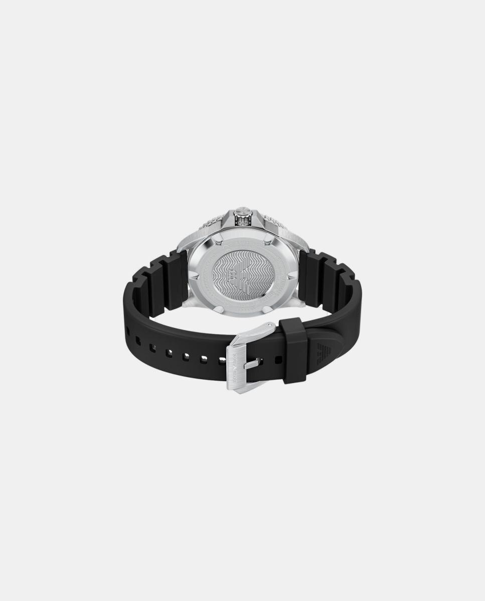 Relógio World Explorer AR11788 silicone preto Preto-5