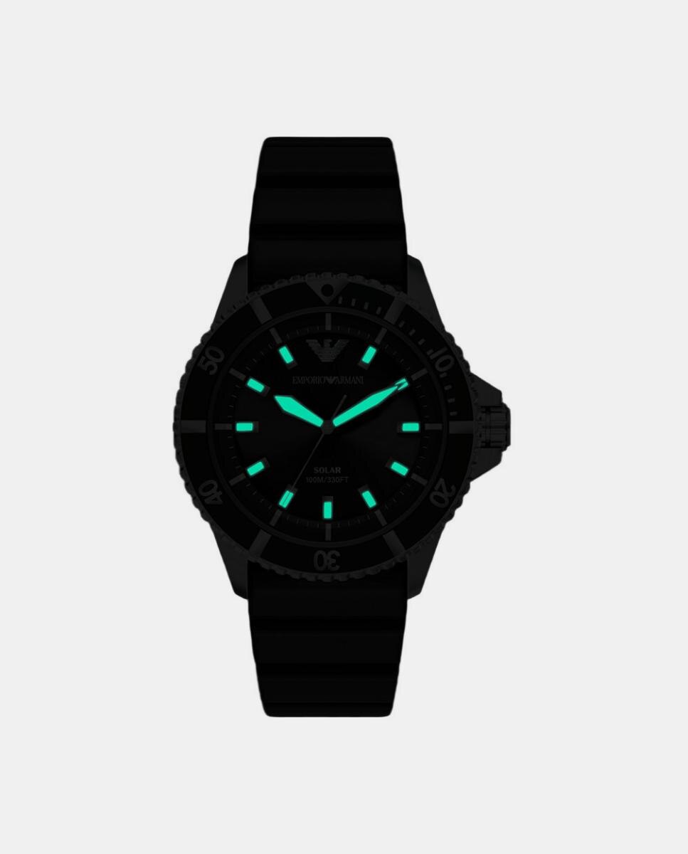 Relógio World Explorer AR11788 silicone preto Preto-6