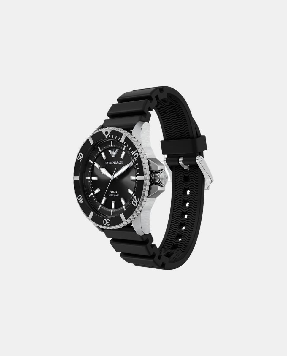 Relógio World Explorer AR11788 silicone preto Preto-7