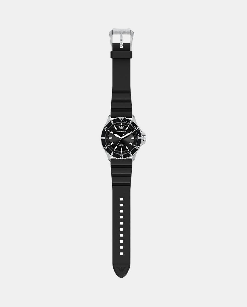 Relógio World Explorer AR11788 silicone preto Preto-8