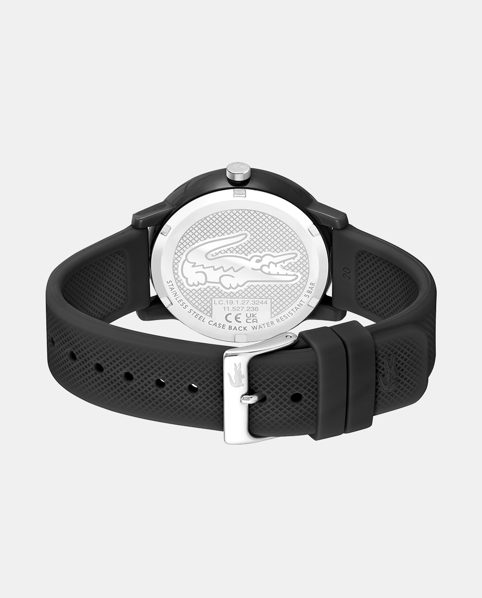 Relógio 12.12 de Silicone - Preto Preto-2